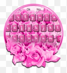 Pink Flowers Keyboard Theme - Keyboard Flower Emoji,Pink Flower Emoji Meaning