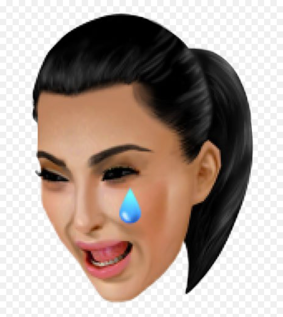 Download Cry Sad Emoji Kimoji Ftestickers Kimkardashian - Emojis De Kim Kardashians,Sad Crying Emoji