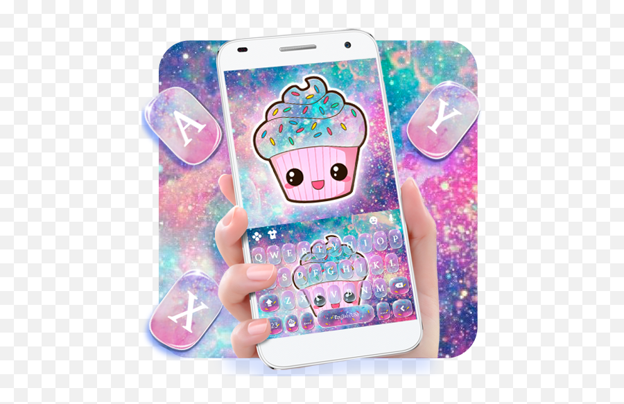 Galaxy Hot Pink Cupcake Keyboard Theme - Iphone Emoji,Emoji Keyboard For Galaxy S7