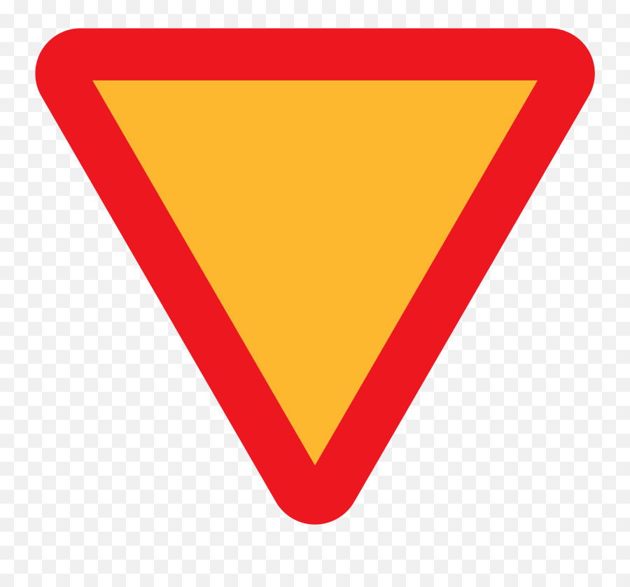 Download Pointing Small Red Triangle Emoji - Yield Sign Red Yellow Yield Sign,Pointing Emoji