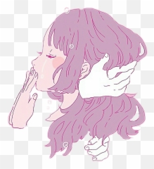 Hush Quiet Animegirl Japan Sticker By Minekittycats - Pink Aesthetic Anime Hd Emoji,Hush Emoji