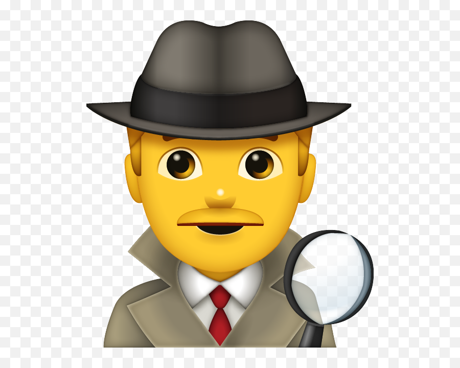 Detective Emoji - Man Emoji Detective,Mustache Emoji