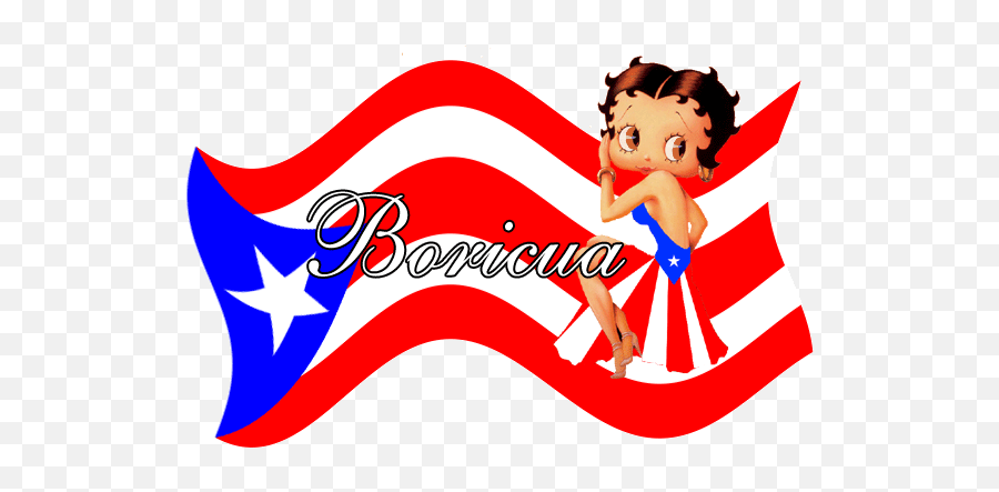 Betty Boop Puerto Rican Flag Emoji,Boarders Emoticon