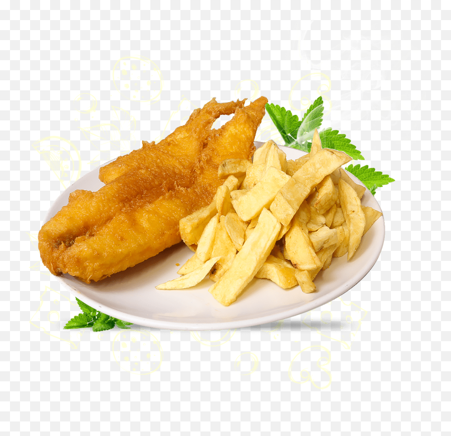 Download Hd Fish And Chips Transparent Png Image - Nicepngcom Cold Fish And Chips Png Emoji,Emojis Background French Fries
