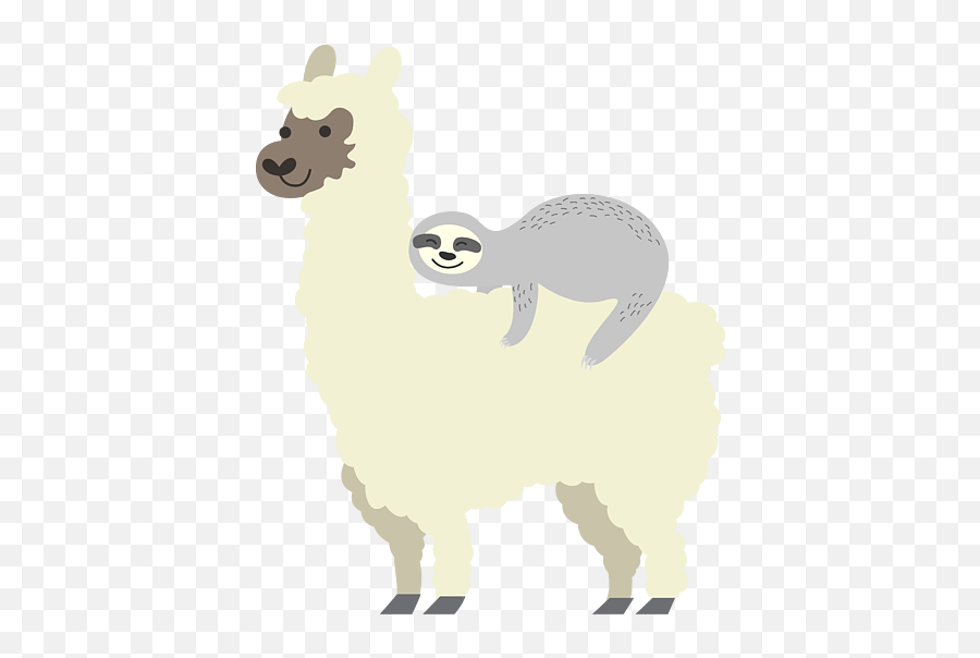 Cute Funny Sloth Riding Llama Best - Animal Figure Emoji,Alpaca Msn Emoticon