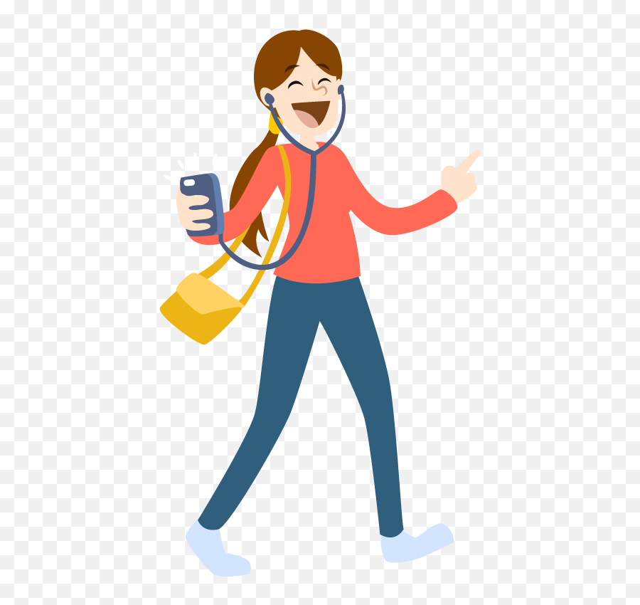 Listening To Music People Png Clipart - Cartoon Girl Listening To Music Transparent Emoji,Music Emotion Cartoon
