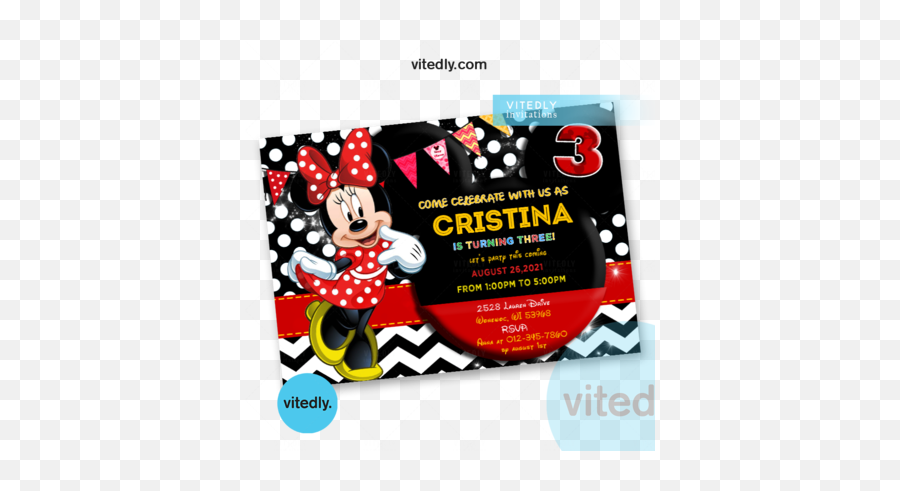 Birthday Invitations U2013 Tagged Girls U2013 Page 3 U2013 Vitedly - Dot Emoji,Minnie Mouse Print Text Emoji