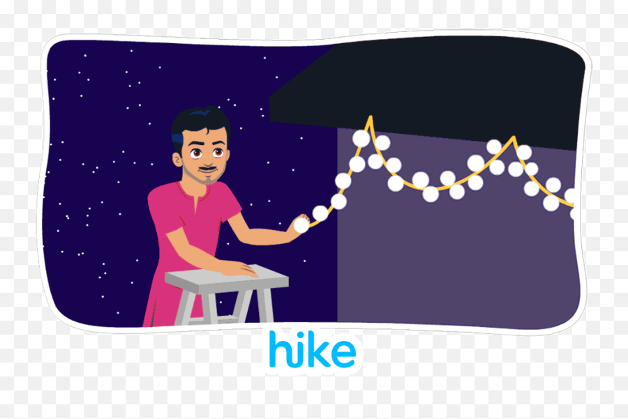 Family Stickers Gif By Hike Sticker - Diwali Gif Hike Emoji,Hike Emoji