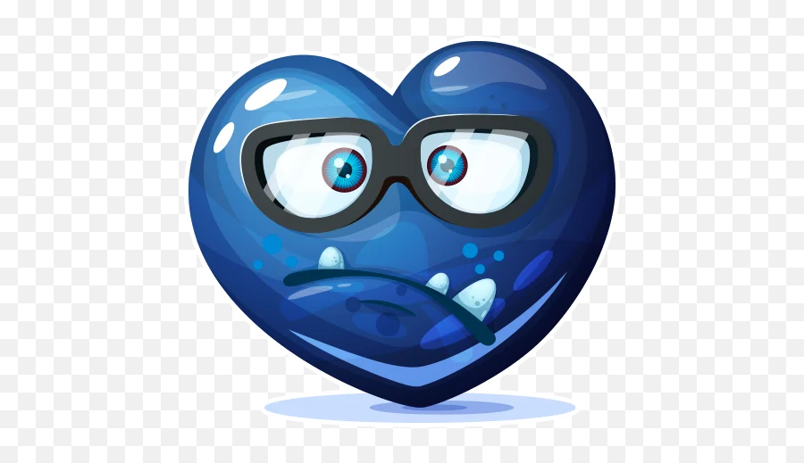 Funny Heart 1 - Stickers For Whatsapp Emoji,Confused Vblue Emoji
