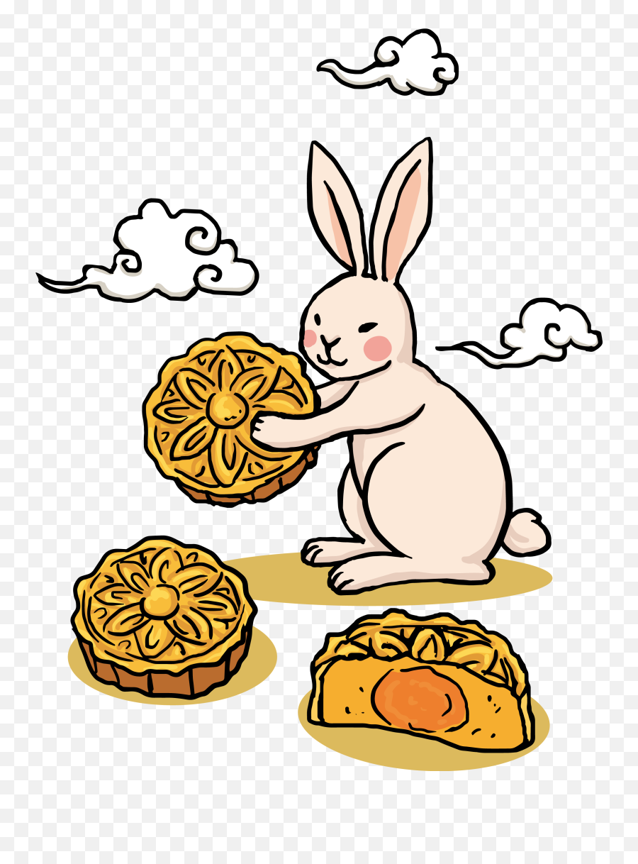 Mooncake Mid Autumn Festival - Rabbit Mooncake Clipart Emoji,Moon Cake Emoji