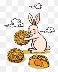 Mooncake Mid Autumn Festival - Rabbit Mooncake Clipart Emoji,Moon Cake Emoji
