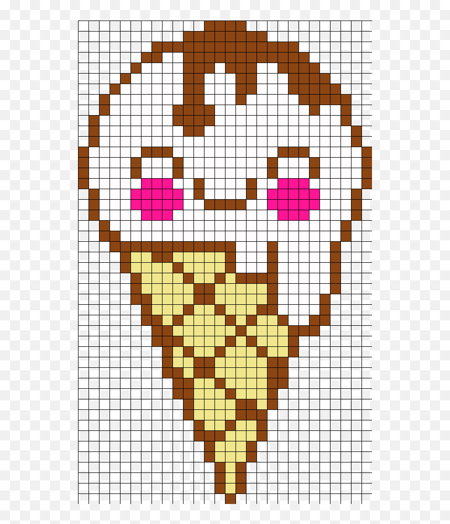 Helado Kawaii Perler Bead Pattern Bead Sprites Food Fuse Emoji,Raimbow Square Emoji