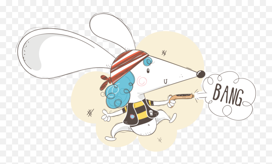Mouse Pirates Illustration Wall Art - Fictional Character Emoji,Mouse Gun Emoji