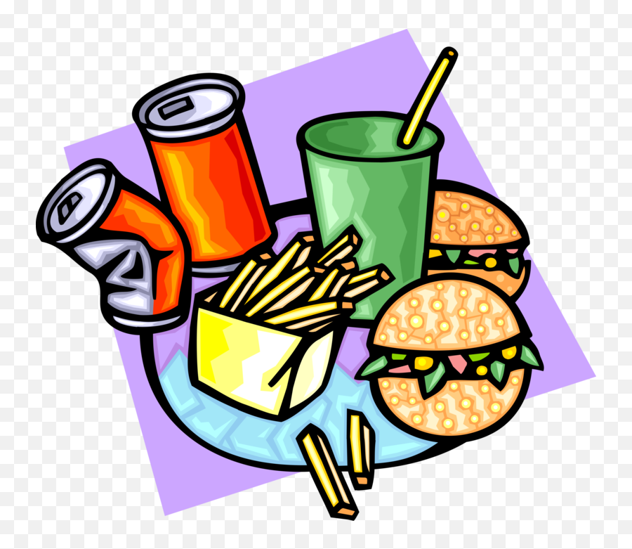 Vector Illustration Of Fast Food Hamburger French - Junk Junk Food Clip Art Emoji,Fast Food Emoji