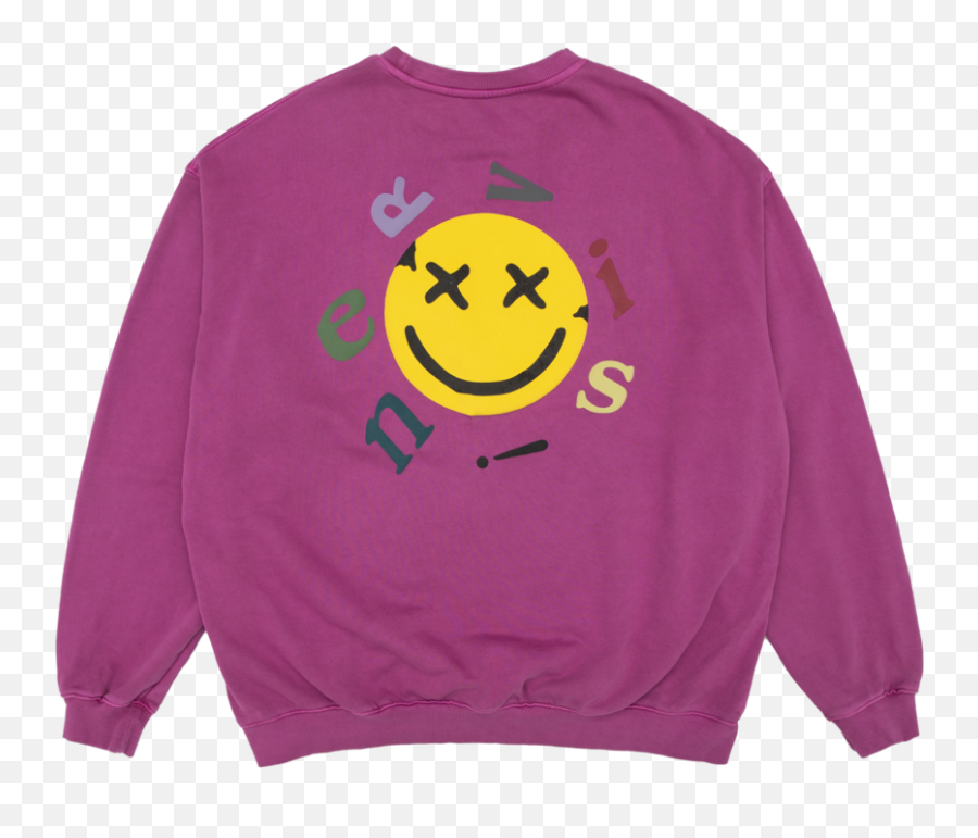 Nervis Purple Smile Puff - Print Sweater Long Sleeve Emoji,Sailor Moon Emoticons