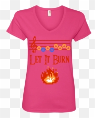 Let It Burn Song Of Fire Ladiesu0027 V - Neck Tshirt U2013 Wind Vandy Short Sleeve Emoji,Fire Emoji T Shirt