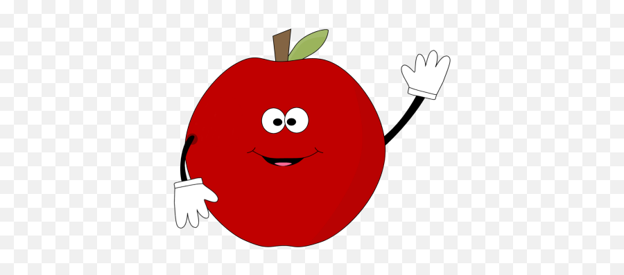 Waving Red Apple Clip Art - Waving Red Apple Image Cartoon Happy Apple Png Emoji,Waving Emoticon