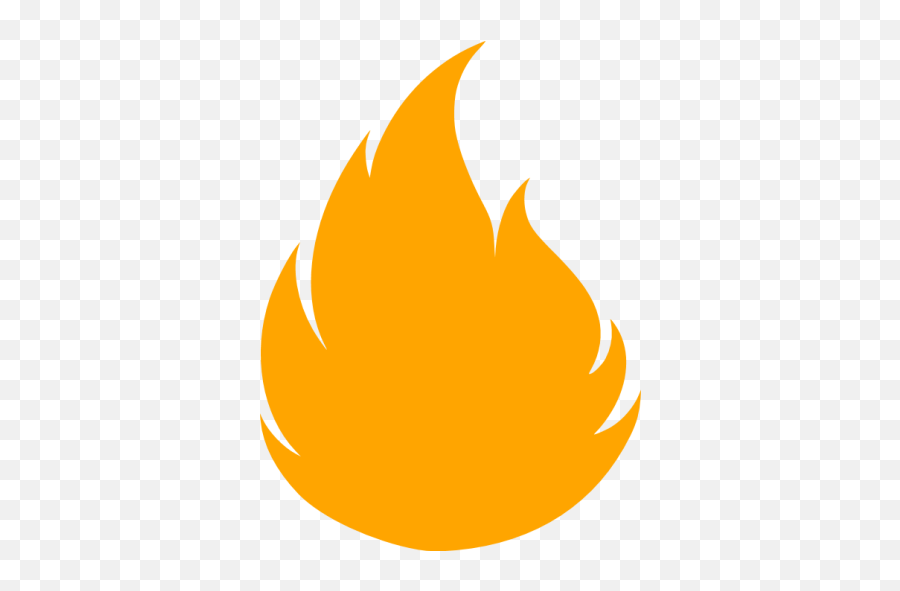 Orange Flame 2 Icon - Transparent Fire Png Clipart Emoji,Facebook Emoticon Flames