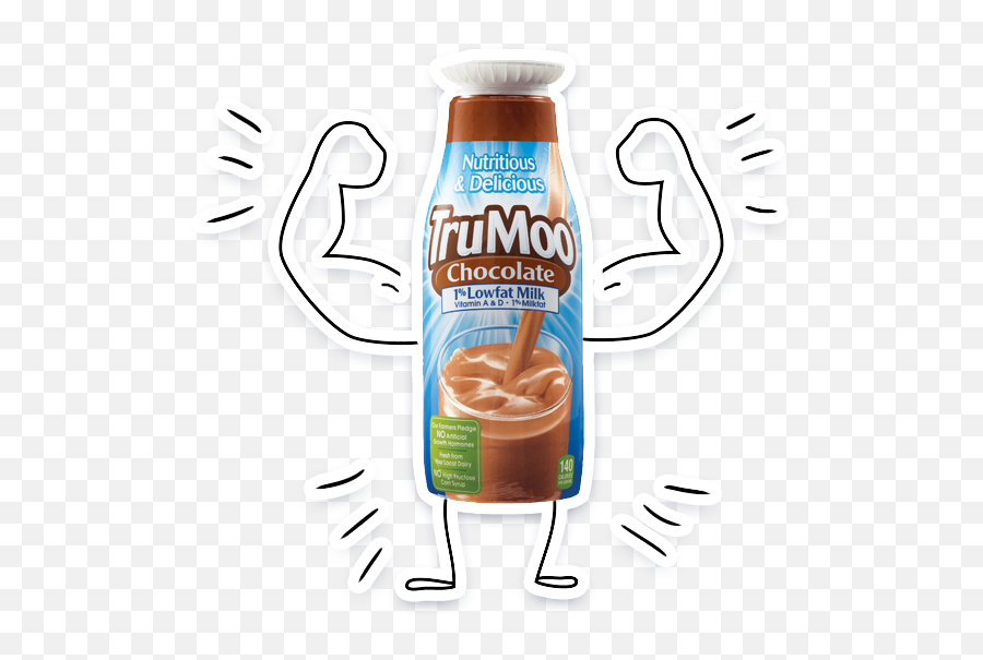 Trumoo Brand Milk Stickers By Dean Foods Company - Types Of Chocolate Emoji,Chocolate And Milk Bottle Emoji