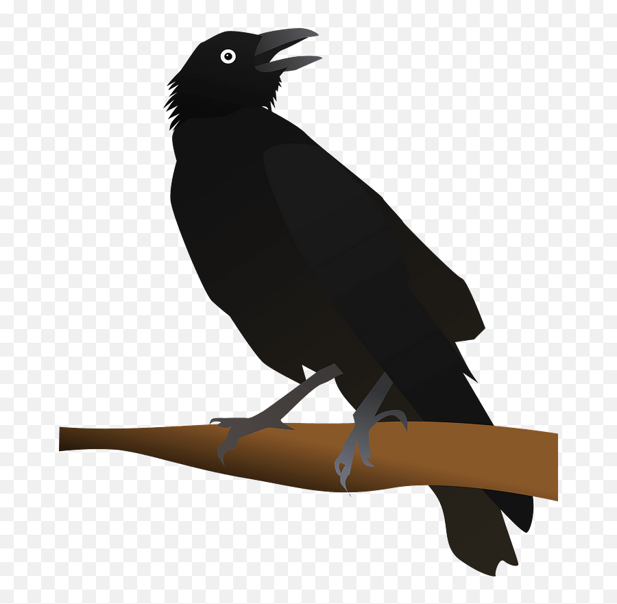 Crow Clipart - Clipart Of A Crow In Tree Emoji,Crow Emoji