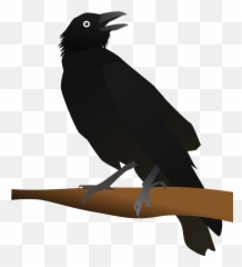 Crow Clipart - Clipart Of A Crow In Tree Emoji,Crow Emoji