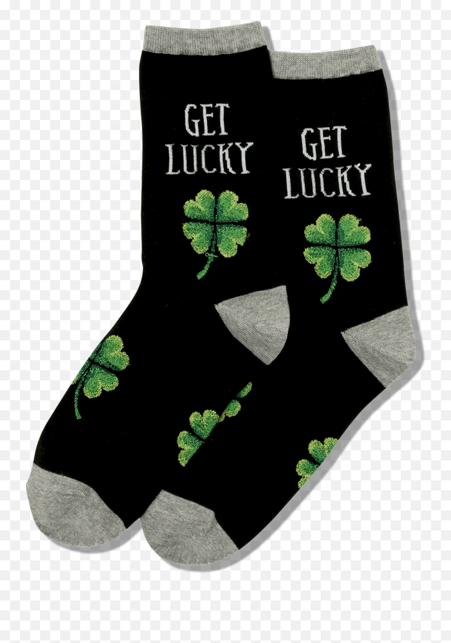 Womens Get Lucky Crew Socks - Unisex Emoji,Irish Clover Emoji