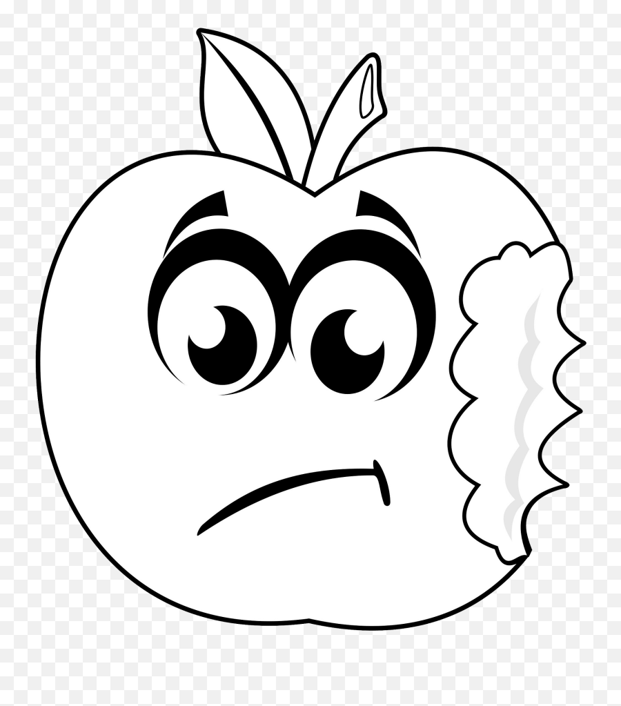 Sad Bitten Apple Clipart - Charing Cross Tube Station Emoji,Apple Sad Emoji