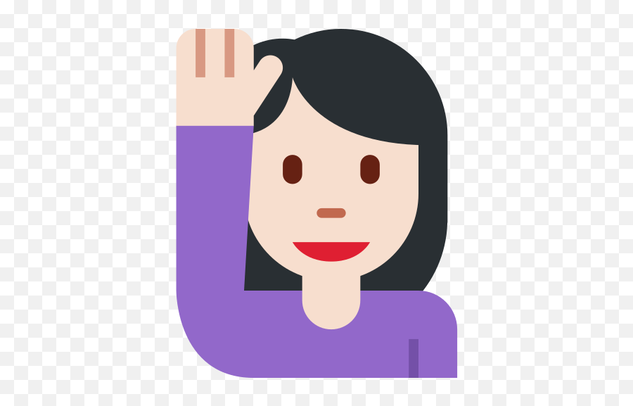 Woman Raising Hand Emoji With - Icon,Raising Hands Emoji