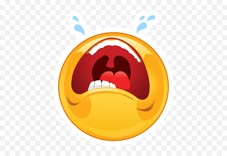 Crazy Crying Emoji Sticker - Crazy Sad Crying Emoji,Screaming Emoji
