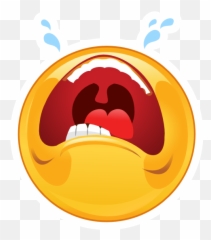 Crazy Crying Emoji Sticker - Crazy Sad Crying Emoji,Screaming Emoji