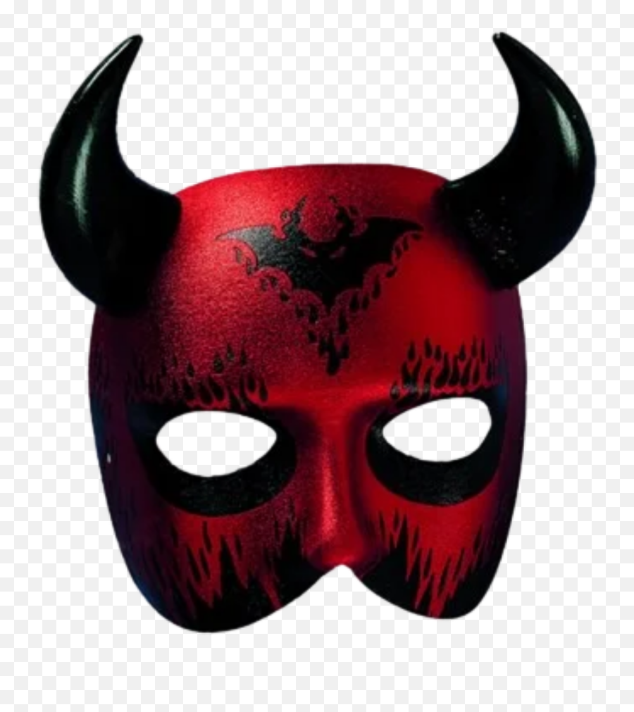 Demon Devil Mask Halloween Sticker - Domino Masks Emoji,Devil Emoji Halloween Costume