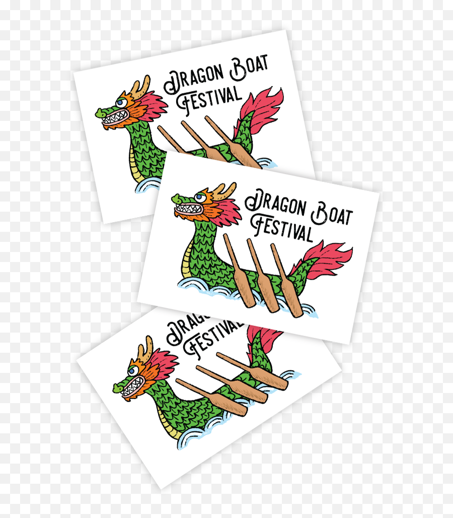 Dragon Boat Festival Temporary Tattoos - For Holiday Emoji,Dragon Head Emojis