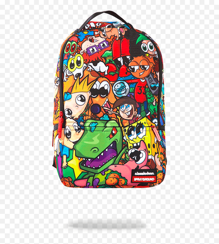 Nickelodeon Backpack - Sprayground Backpacks Nickelodeon Emoji,Tie Dye Bookbags With Emojis On It That Comes With A Lunchbox