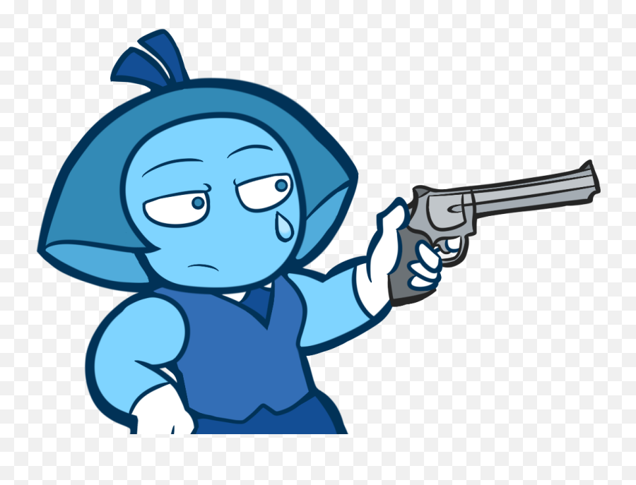 Aquamarine With A Gun By Variablesapper On Newgrounds - Teknik Informatika Its Emoji,Steven Universe Emoticon