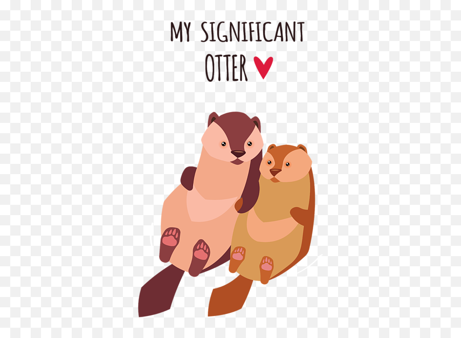 Significant Otter Cute Otter Valentines - Language Emoji,Emoji Puns Valentine