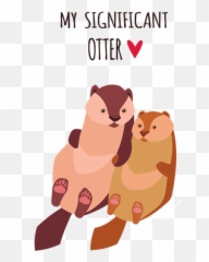 Significant Otter Cute Otter Valentines - Language Emoji,Emoji Puns Valentine