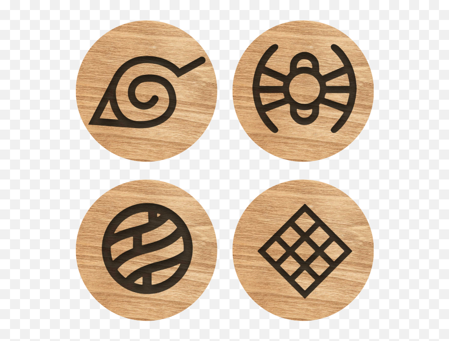 Naruto Wooden Pattern Geek Coasters - Aburame Clan Symbol Naruto Emoji,Custom Naruto Emojis