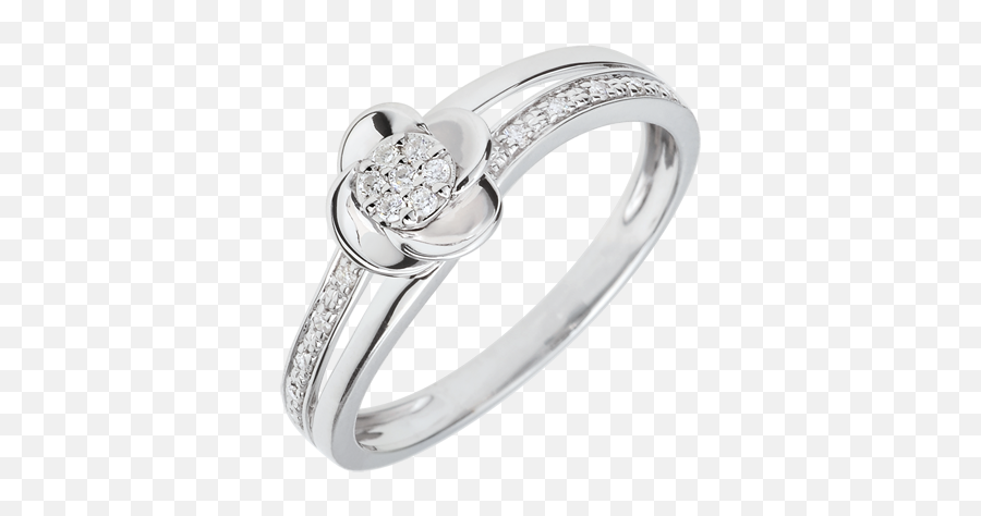 Engagement Rings Flowers - White Gold 9 Carats Diamond White C2705 Emoji,Emotions Engagment Rings