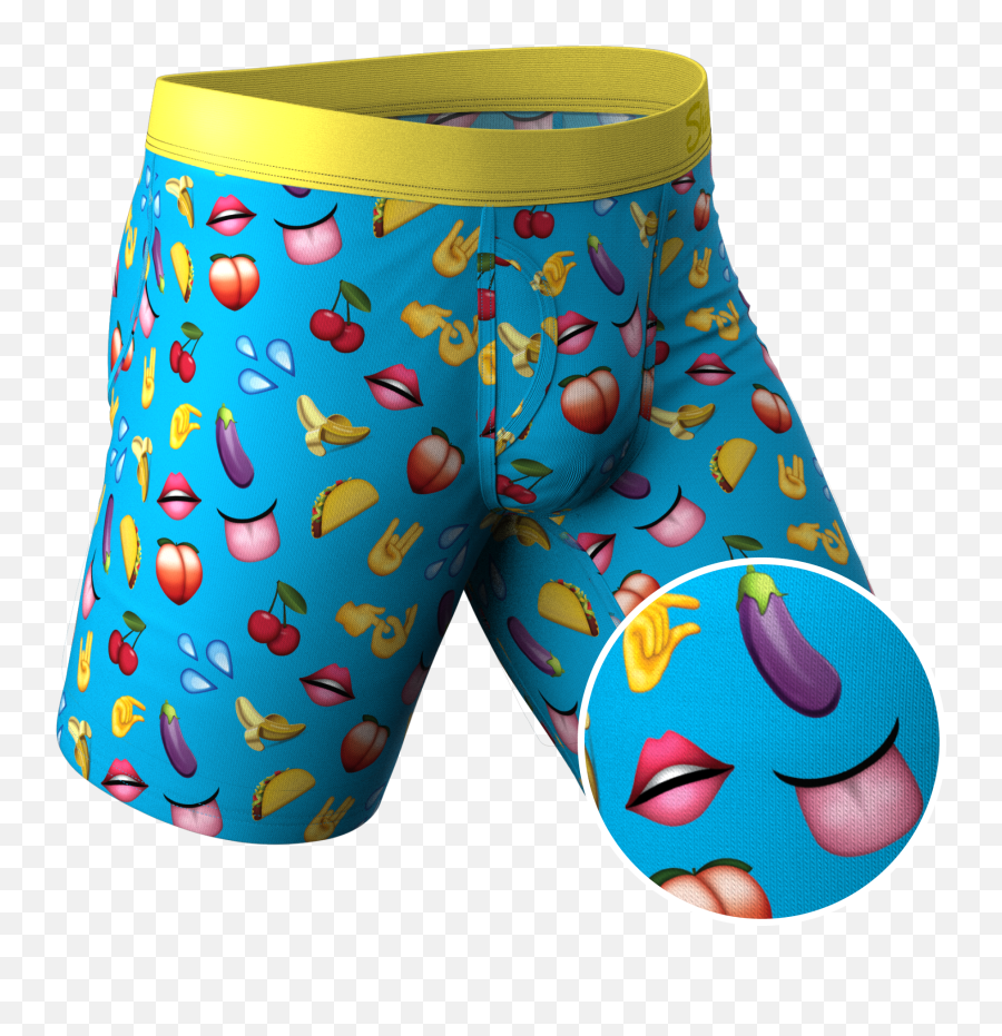 The Innuendo Emoji Long Leg Ball Hammock Pouch Underwear With Fly,Moisture Emoji The Innuendo Emoji Long Leg Ball Hammock Pouch Underwear With Fly,Moisture Emoji