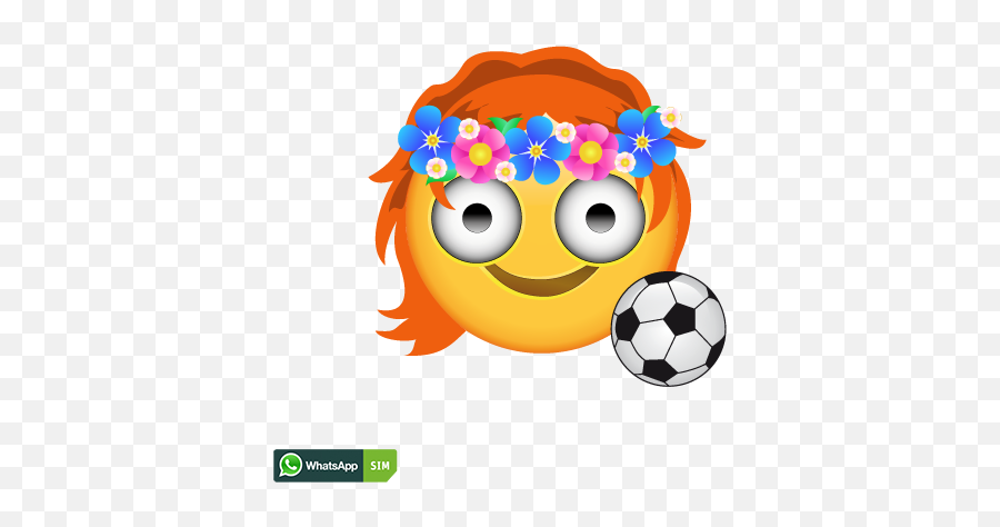 Urlaub Emoji Mit Löwenmähne Und Blumenkranz Whatsapp Sim - For Soccer,Soccer Emoticons
