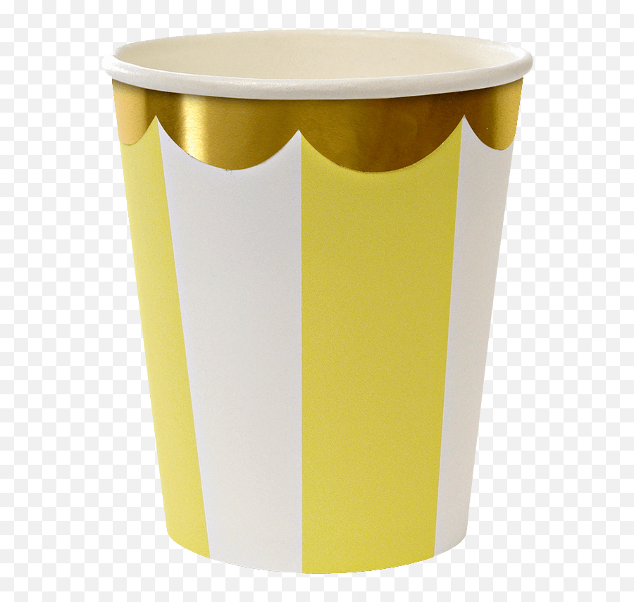 Yellow Stripe Paper Cups By Meri Meri - Cup Emoji,Waste Basket Emoji