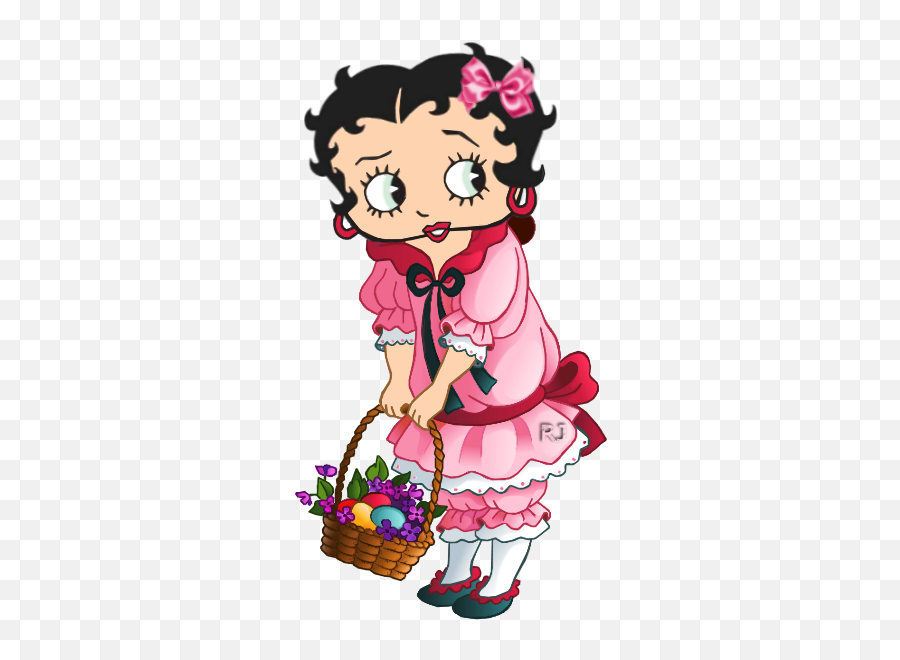 Easter Basket Betty Boop Betties Princess Peach - Girl Having Basket Clipart Emoji,Picnic Basket Emoji