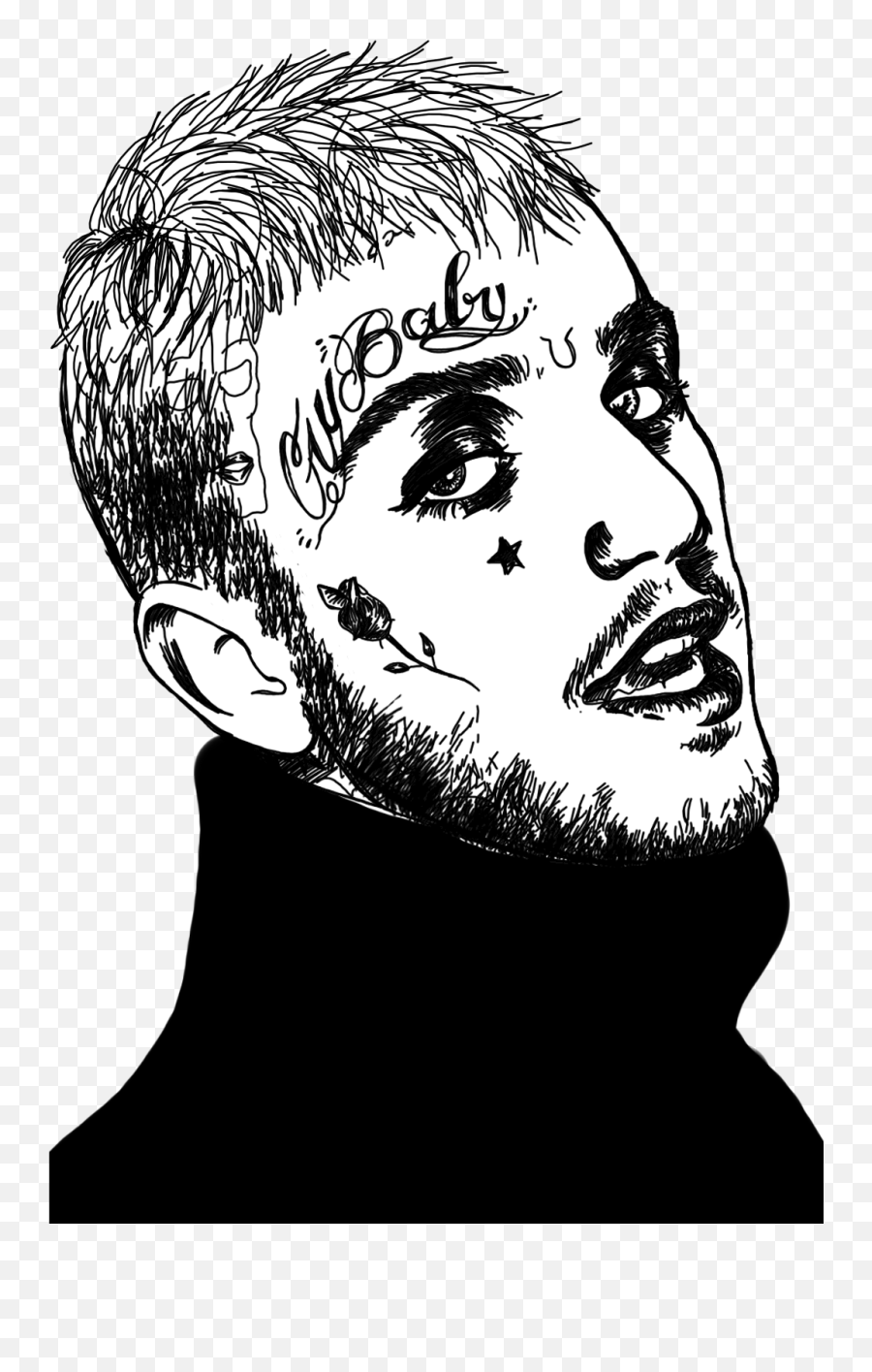 How To Draw Lil Peep Crybaby - Cry Baby Pic Lil Peep Emoji,Percy Jackson Trident Emoji