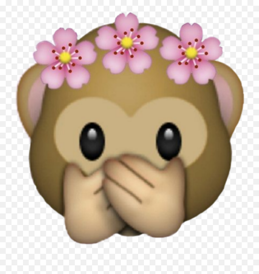 Emoji Appleemoji Emojis Monkey Sticker - Monkey Emoji With Flower Crown,Gasp Emoji