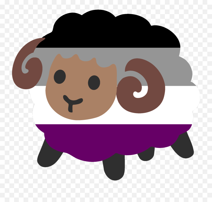 Pin - Pride Flag Sheep Emoji,Ace Flag Emoji