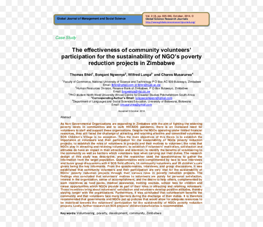 Pdf The Effectiveness Of Community Volunteers - Document Emoji,Weitan, 2005 Basic Emotions Google Scholar