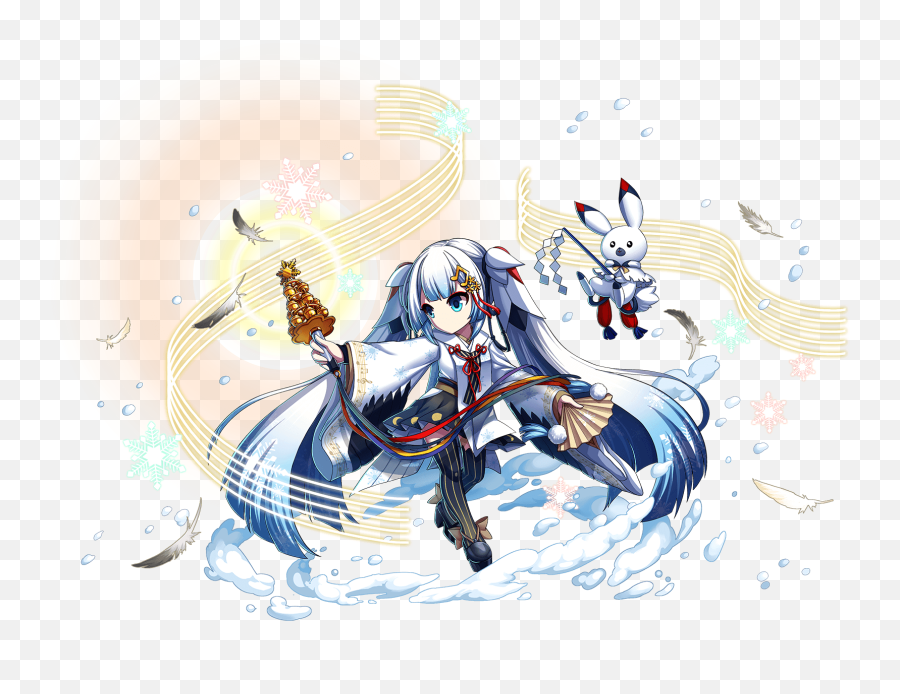Priestess Snow Miku - Vocaloid Brave Frontier Emoji,Miku Hatsune Emoticons