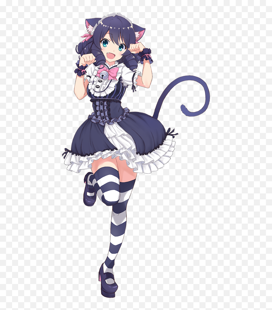 Top 15 Cute Anime Cat Girls - Transparent Cyan Show By Rock Emoji,Cat Ears That Tell Your Emotions