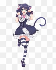 Top 15 Cute Anime Cat Girls - Transparent Cyan Show By Rock Emoji,Cat Ears That Tell Your Emotions