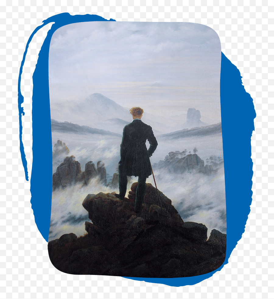 Artscapades Presents Romanticism From Rational To Emotional - Wanderer Above The Sea Of Fog Portrait Emoji,Impressionistic Expression Of Emotions